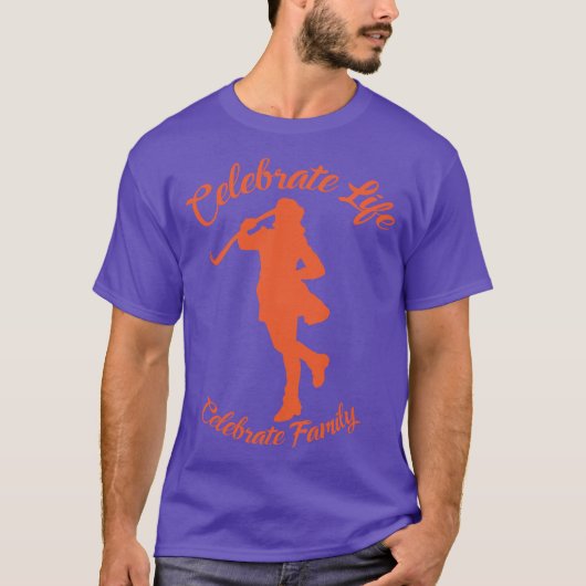 Paarse T-shirt met Oranje (Voorkant)