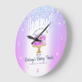 Paarse taart bakkerij glitter druppels gebak chic  grote klok (Hoek)