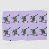 Paarse Tabby Cat Cute Cats Art Automatten Golfhanddoek (Horizontaal)