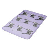 Paarse Tabby Cat Cute Cats Art Bath Mat (Gekanteld)