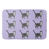 Paarse Tabby Cat Cute Cats Art Bath Mat (Voorkant)