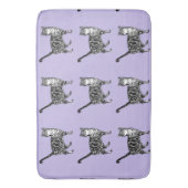 Paarse Tabby Cat Cute Cats Art Bath Mat (Voorkant Verticaal)