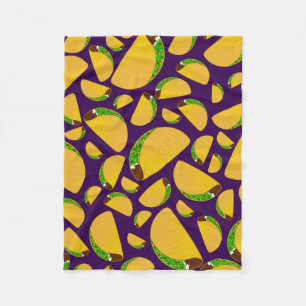 Paarse taco's fleece deken