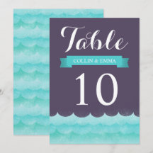 Paarse Tafel Nummers voor een Zeevaart Huwelijk