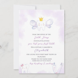 Paarse Tand Fairy Letter Kaart
