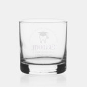 Paarse tandheelkundige school aangepaste tandarts  whisky glas (Achterkant)