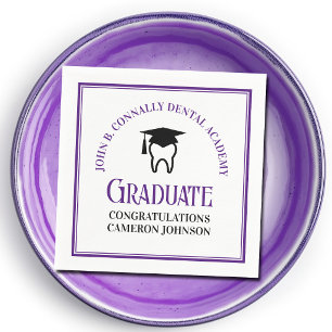 Paarse Tandheelkundige School Custom Graduation Pa Servet