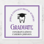 Paarse Tandheelkundige School Custom Graduation Pa Sparkling Wijnetiket (Enkel label)