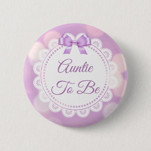 Paarse tante om Baby shower te worden Ronde Button 5,7 Cm