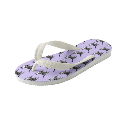 Paarse tapijtschelp Teenslippers (Schuin)