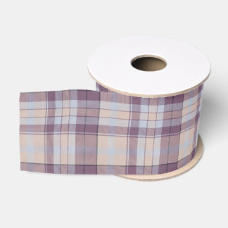Paarse tartan grosgrain lint