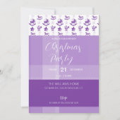 Paarse Tartan Kerst Speelgoed Party Kaart (Voorkant)