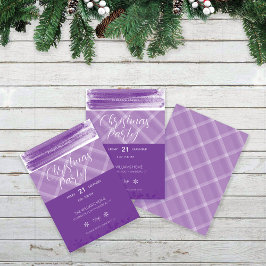 Paarse Tartan kerstfeest Kaart