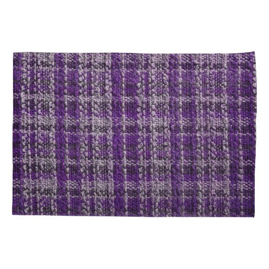 Paarse tartan stof: gestructureerde achtergrond. kussensloop (Achterkant)