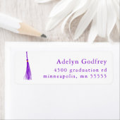 Paarse Tassel Afstuderen retouradres Etiket (Insitu)