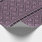 Paarse Tatreez-afdruk Cadeaupapier (Hoek)