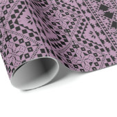 Paarse Tatreez-afdruk Cadeaupapier (Rol Hoek)