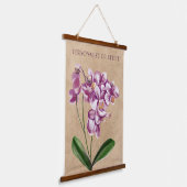 Paarse Taupe Orchidee Waterverf Bloemstuk Persoonl Hangend Wandkleed (Gebogen)