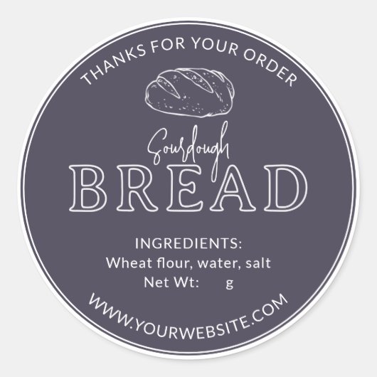 Paarse Taupe Rustic Sourdough Bread Sticker (Voorkant)