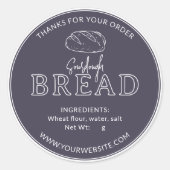 Paarse Taupe Rustieke Sourdough Brood Sticker (Voorkant)