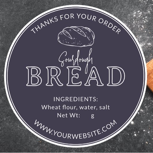 Paarse Taupe Rustieke Sourdough Brood Sticker