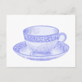 Paarse Teacup Briefkaart (Voorkant)