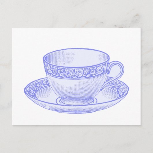 Paarse Teacup Briefkaart (Voorkant)