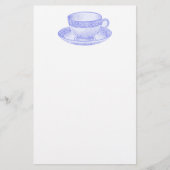 Paarse Teacup Briefpapier (Voorkant)