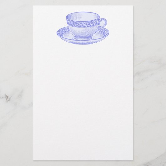 Paarse Teacup Briefpapier (Voorkant)