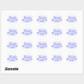 Paarse Teacup Ronde Sticker (Vel)