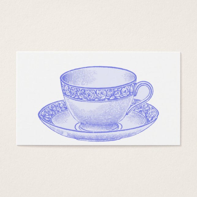 Paarse Teacup Visitekaartje (Voorkant)