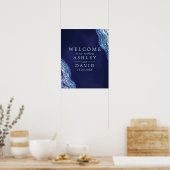 Paarse Teal Agate Geode Edelsteen Trouw Welkom Poster (Keuken)