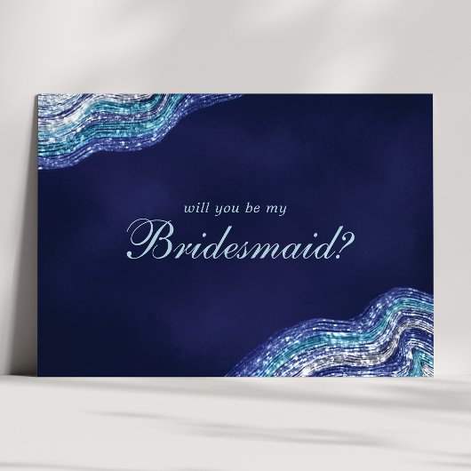 Paarse Teal Agate Geode Wil Je Mijn Bruidsmeisje Z Kaart