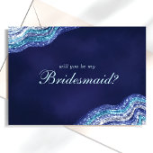 Paarse Teal Agate Geode Wil Je Mijn Bruidsmeisje Z Kaart