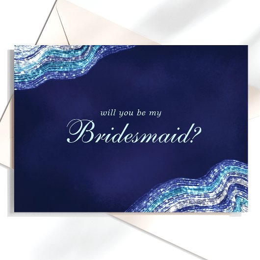 Paarse Teal Agate Geode Wil Je Mijn Bruidsmeisje Z Kaart