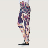 Paarse Teal Marmer Geode Fusie Leggings (Links)