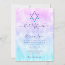 Paarse Teal Tie Dye Bat Mitzvah