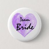 Paarse Team Bride Abstracte Verf Love Button (Voorkant)