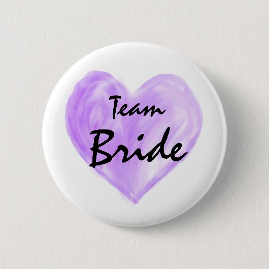 Paarse Team Bride Abstracte Verf Love Button (Voorkant)