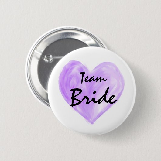 Paarse Team Bride Abstracte Verf Love Button (Voorkant /achterkant)