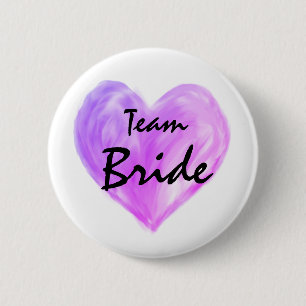 Paarse Team Bride Abstracte Verf Love Button
