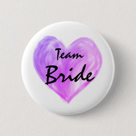 Paarse Team Bride Abstracte Verf Love Button (Voorkant)