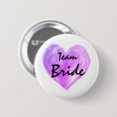 Paarse Team Bride Abstracte Verf Love Button (Voorkant /achterkant)