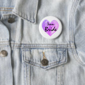 Paarse Team Bride Abstracte Verf Love Button (In situ)