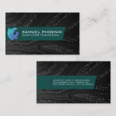 Paarse Tech Logo | Technologische achtergrond Visitekaartje (Voorkant / Achterkant)