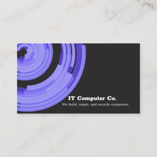 Paarse Tech op Dark Grey Visitekaartje (Achterkant)