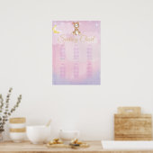 Paarse teddy Bear Girl's Baby shower Poster (Keuken)