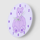 Paarse Teddy Bear Grote Klok (Hoek)