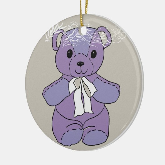 PAARSE TEDDY BEAR KERAMISCH ORNAMENT (Links)