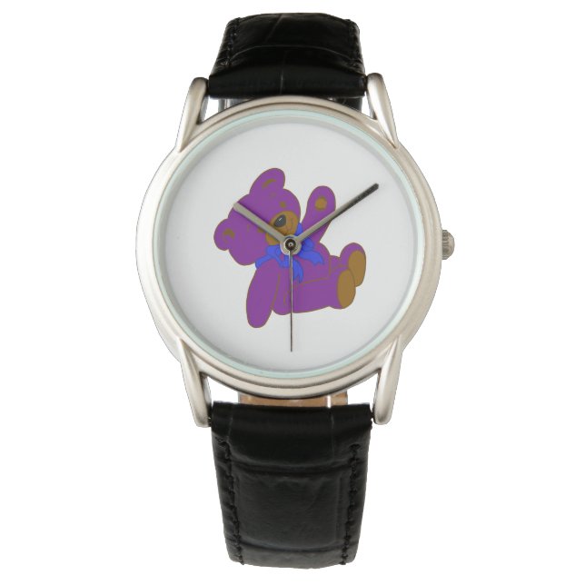 Paarse Teddy Horloge (Voorkant)